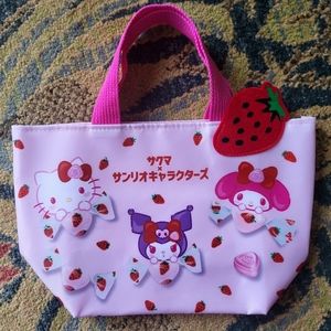Hello Kitty, Kuromi, My Melody Strawberry Sakuma Lunch Tote Bag